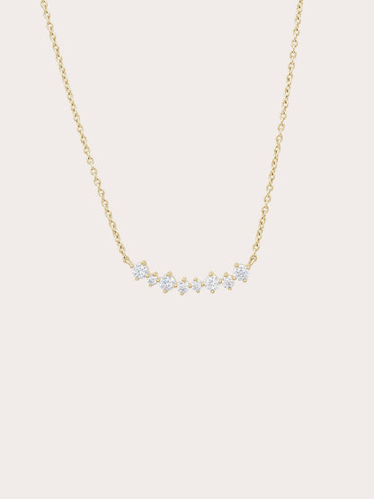 Wishing Arc Moissanite Necklace 18K Gold (1) – Mondays Made Flower & Birthstone Jewelry Singapore