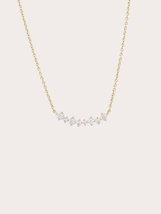 Wishing Arc Moissanite Necklace 18K Gold (1) – Mondays Made Flower & Birthstone Jewelry Singapore