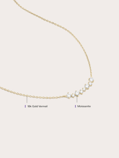 Wishing Arc Moissanite Necklace 18K Gold (4) – Mondays Made Flower & Birthstone Jewelry Singapore