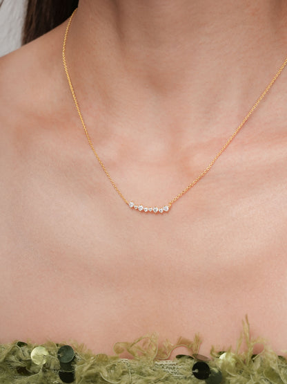 Wishing Arc Moissanite Necklace 18K Gold (2) – Mondays Made Flower & Birthstone Jewelry Singapore
