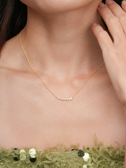 Wishing Arc Moissanite Necklace 18K Gold (3) – Mondays Made Flower & Birthstone Jewelry Singapore