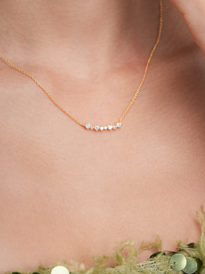 Wishing Arc Moissanite Necklace 18K Gold (6) – Mondays Made Flower & Birthstone Jewelry Singapore