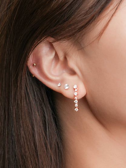 Wishing Glow Moissanite Dangle Earrings 18K Rose Gold (2) – Mondays Made Flower & Birthstone Jewelry Singapore