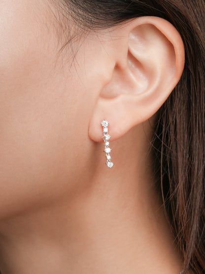 Wishing Glow Moissanite Dangle Earrings S925 Silver Rhodium (2) – Mondays Made Flower & Birthstone Jewelry Singapore