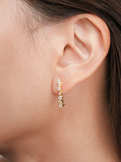 Wishing Glow Moissanite Dangle Earrings 18K Gold (3) – Mondays Made Flower & Birthstone Jewelry Singapore