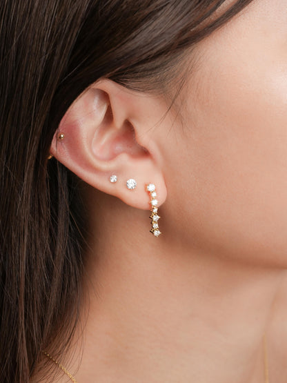 Wishing Glow Moissanite Dangle Earrings 18K Gold (4) – Mondays Made Flower & Birthstone Jewelry Singapore