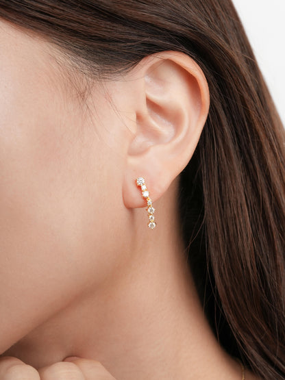 Wishing Glow Moissanite Dangle Earrings 18K Gold (2) – Mondays Made Flower & Birthstone Jewelry Singapore