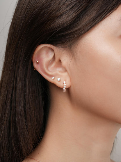 Wishing Glow Moissanite Huggie Earrings 18K Rose Gold (4) – Mondays Made Flower & Birthstone Jewelry Singapore