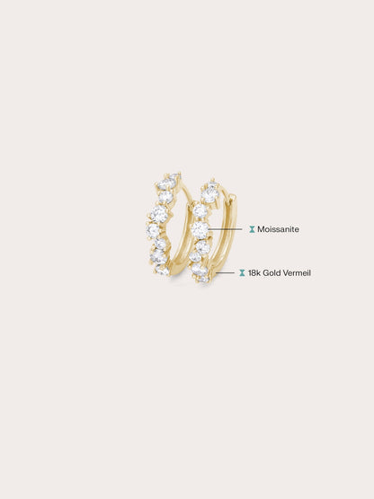 Wishing Glow Moissanite Huggie Earrings 18K Gold (4) – Mondays Made Flower & Birthstone Jewelry Singapore